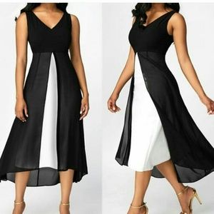 Black and white chiffon dress size 14